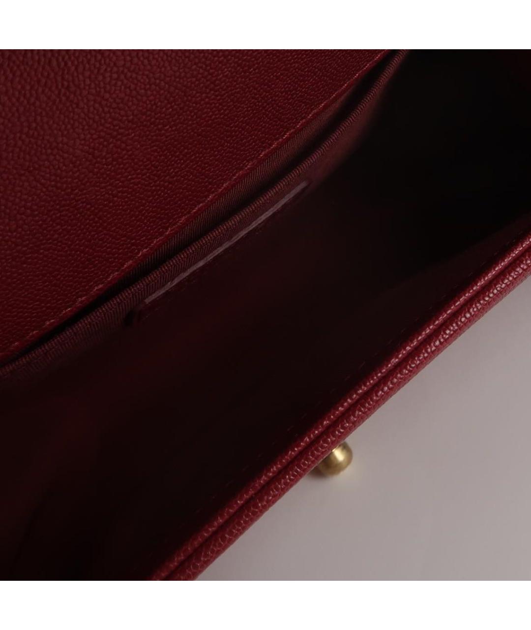 CHANEL Бордовая кожаная сумка через плечо, фото 5