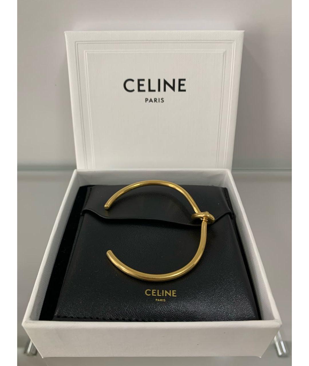 CELINE Золотой металлический браслет, фото 2