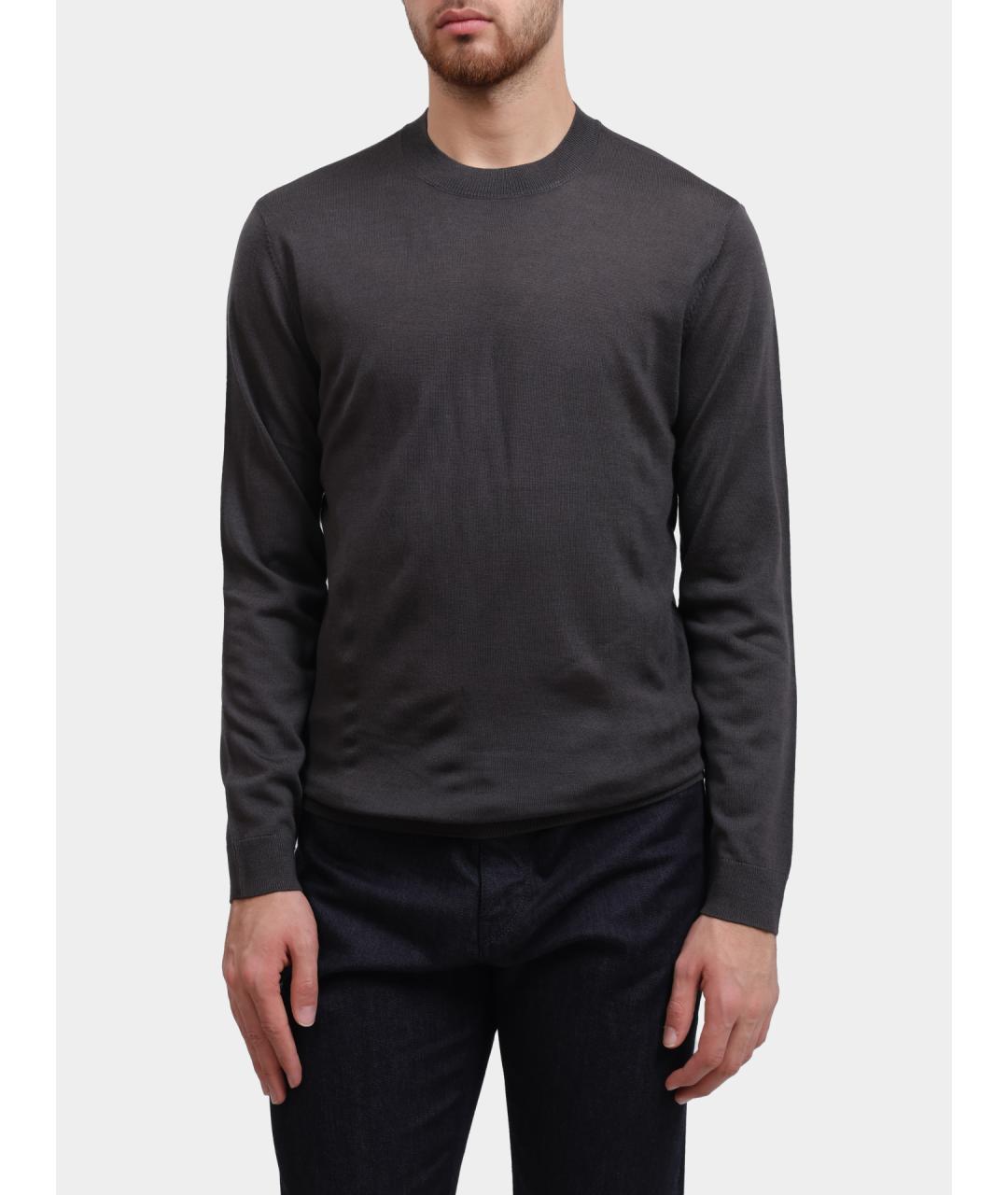 EMPORIO ARMANI Серый шерстяной джемпер / свитер, фото 6