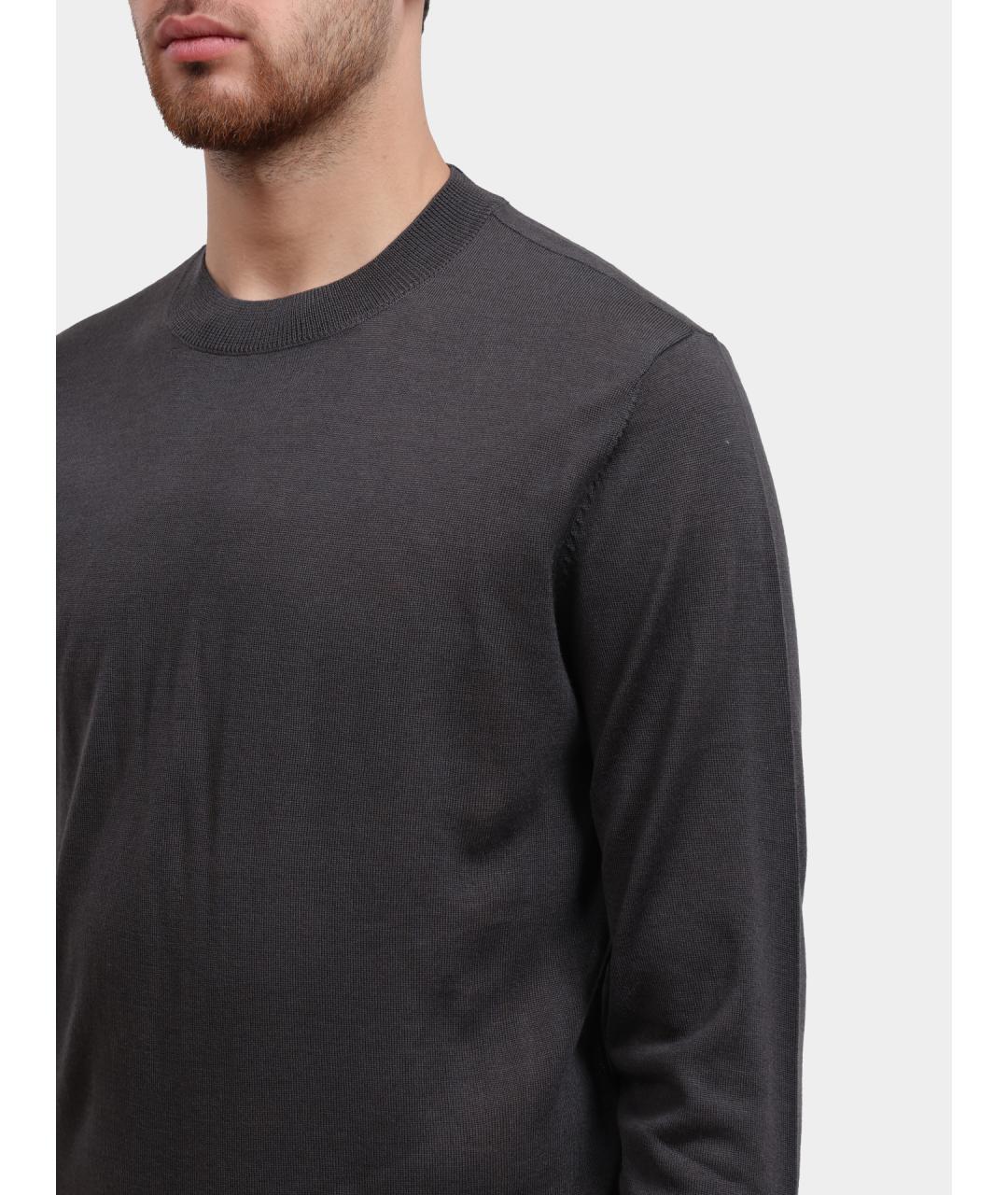 EMPORIO ARMANI Серый шерстяной джемпер / свитер, фото 4