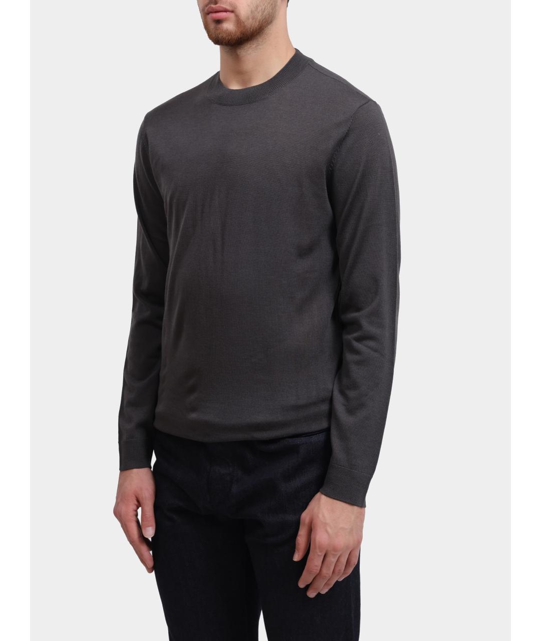 EMPORIO ARMANI Серый шерстяной джемпер / свитер, фото 3