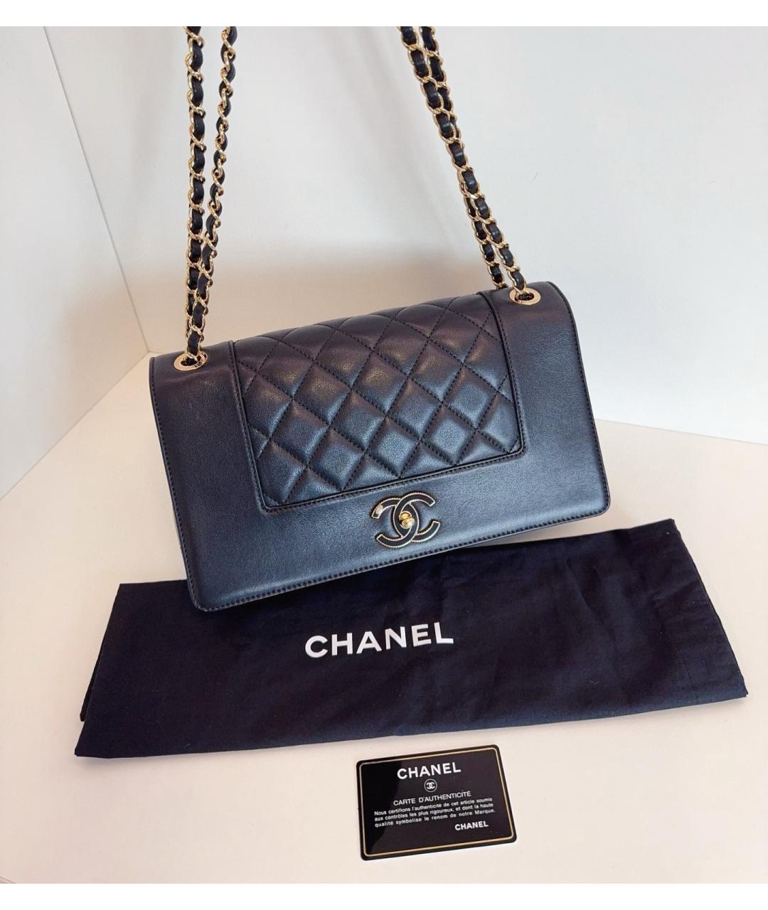 CHANEL Черная кожаная сумка через плечо, фото 10