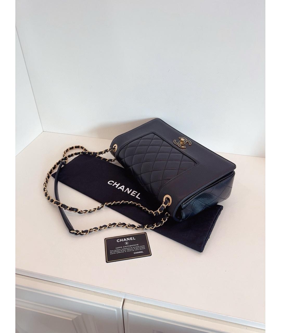 CHANEL Черная кожаная сумка через плечо, фото 5