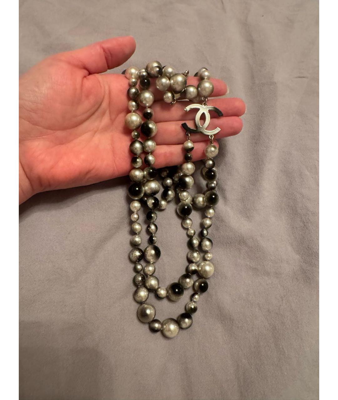 CHANEL Серое колье, фото 5