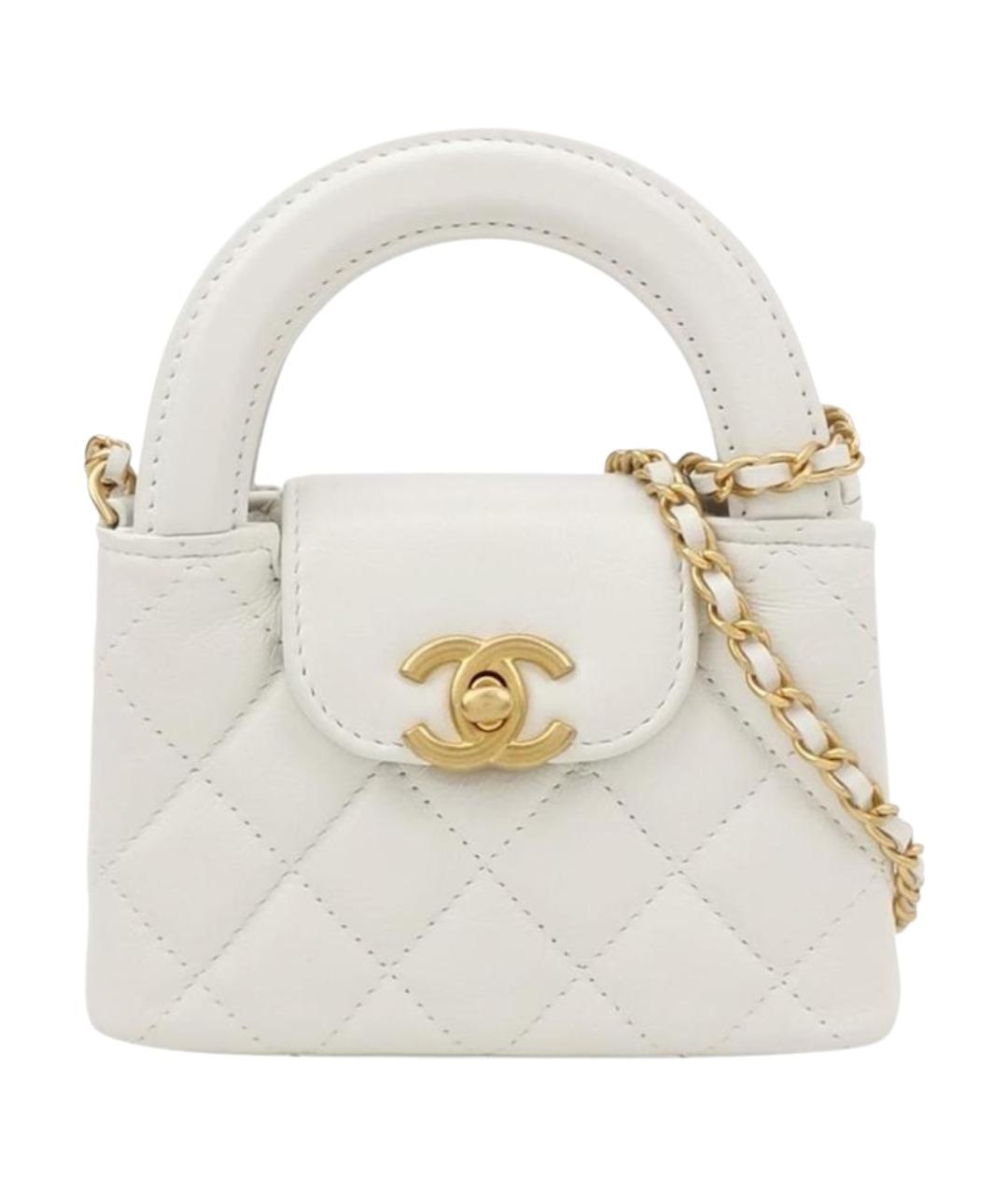 CHANEL Белая кожаная сумка через плечо, фото 1