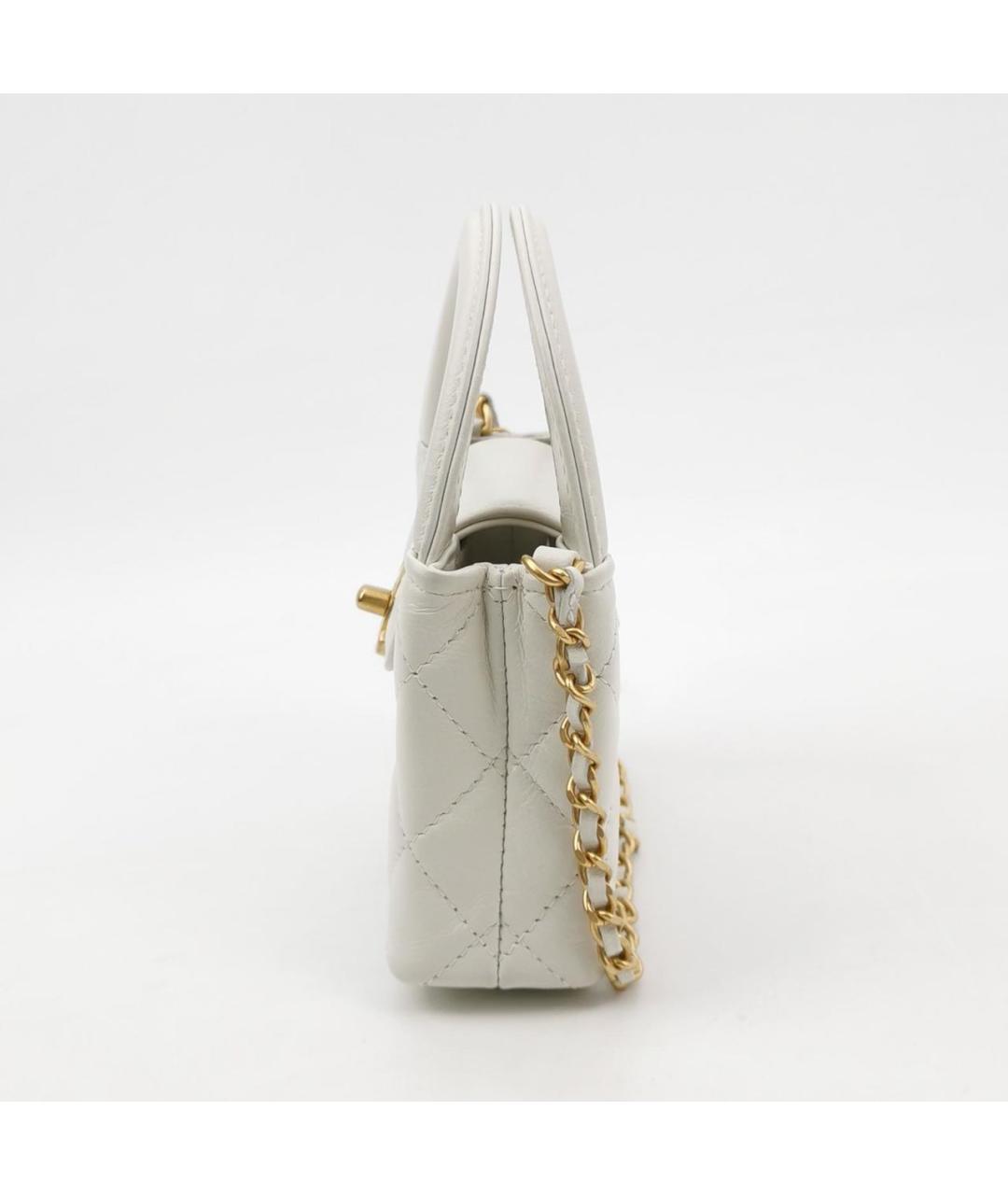 CHANEL Белая кожаная сумка через плечо, фото 2