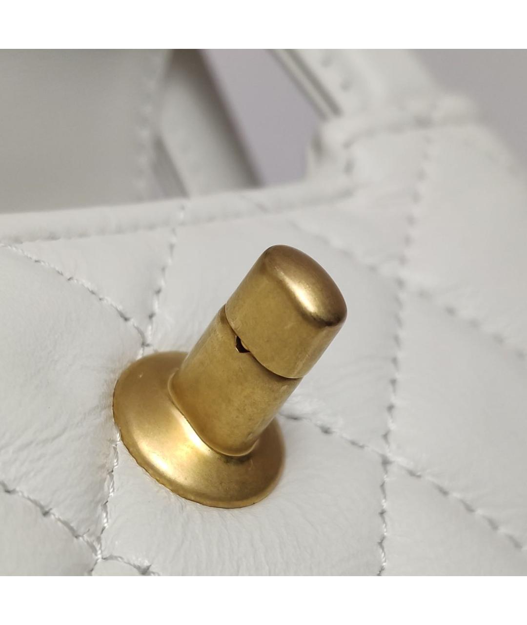 CHANEL Белая кожаная сумка через плечо, фото 8