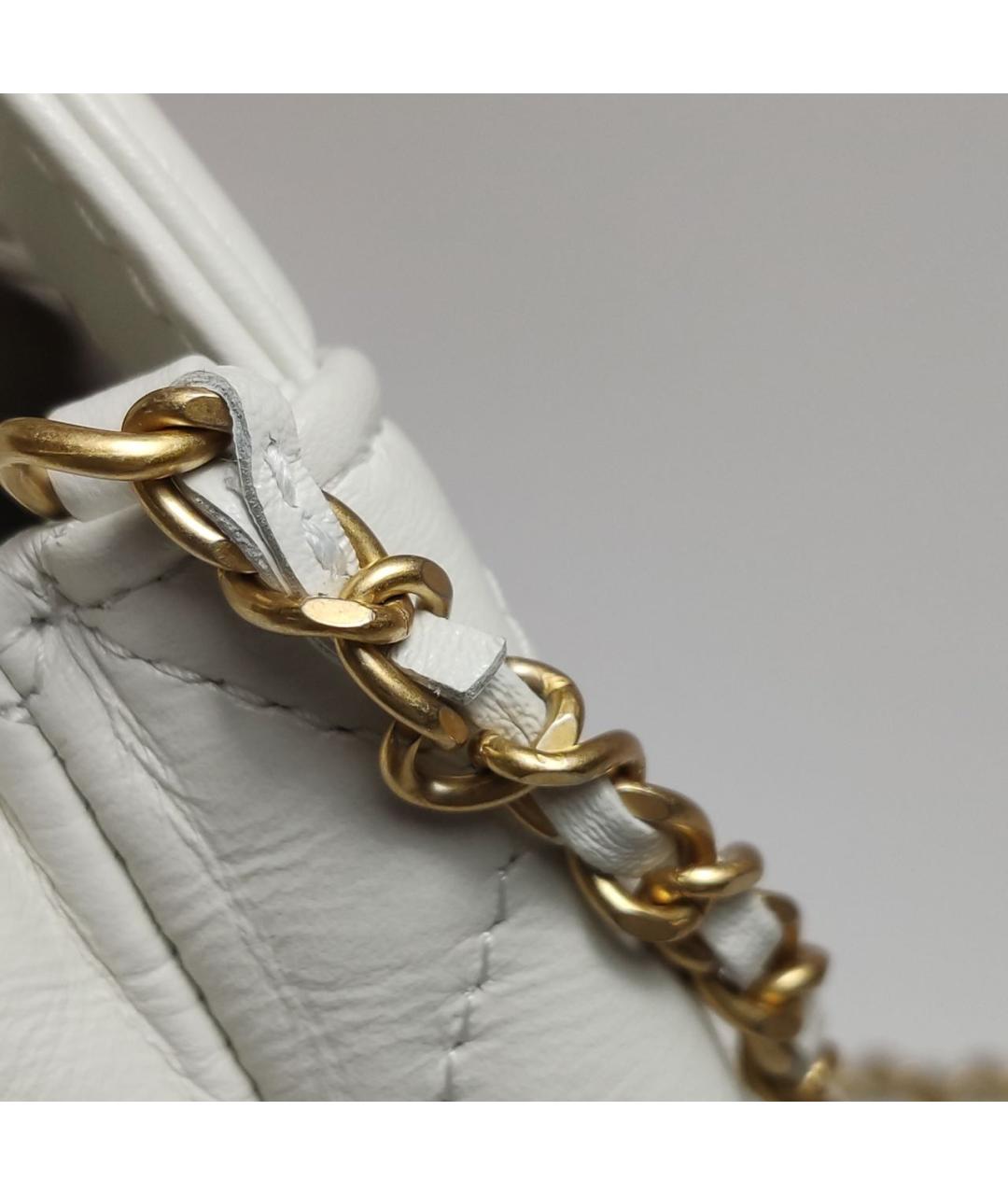 CHANEL Белая кожаная сумка через плечо, фото 7