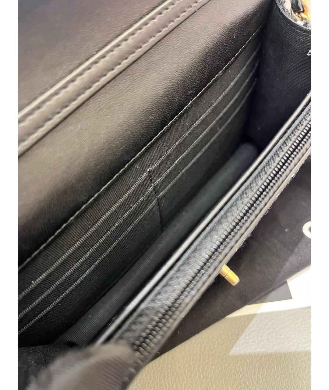 CHANEL Черная твидовая сумка через плечо, фото 8