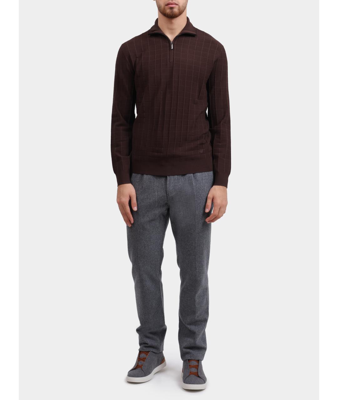 EMPORIO ARMANI Коричневый джемпер / свитер, фото 2