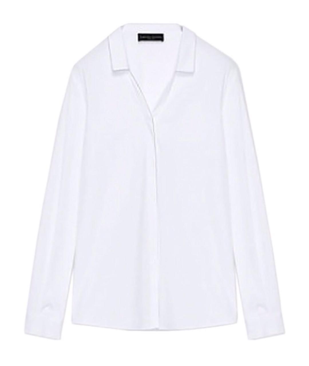 FABIANA FILIPPI Белая хлопко-эластановая рубашка, фото 1