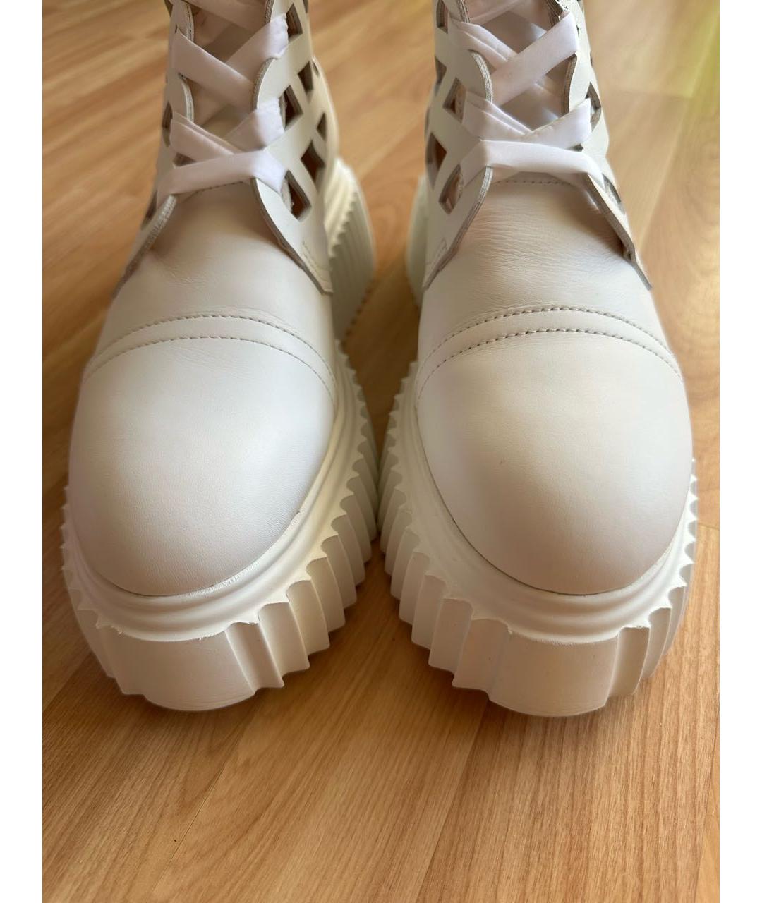 AGL Бежевые кожаные ботинки, фото 5