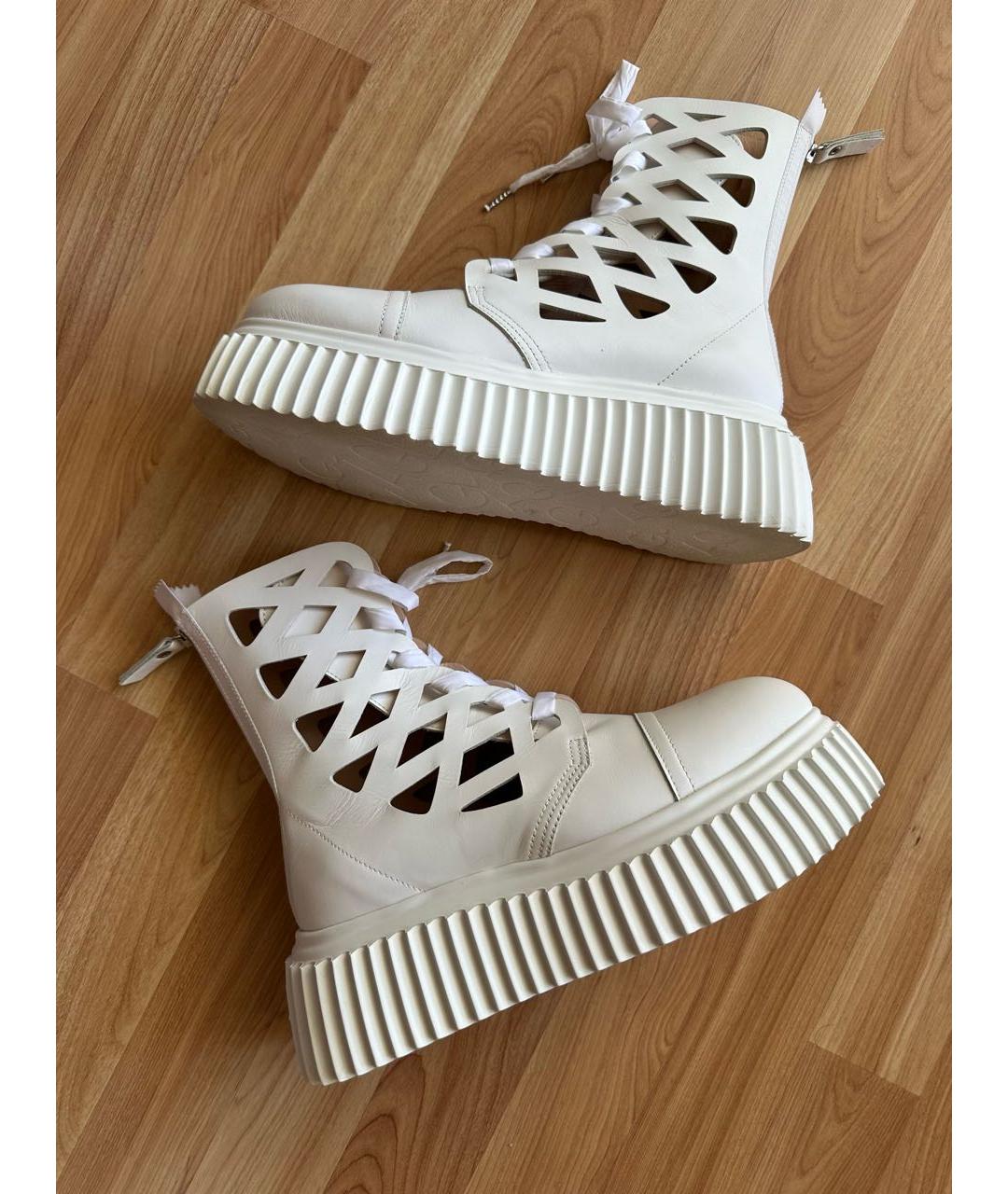 AGL Бежевые кожаные ботинки, фото 8