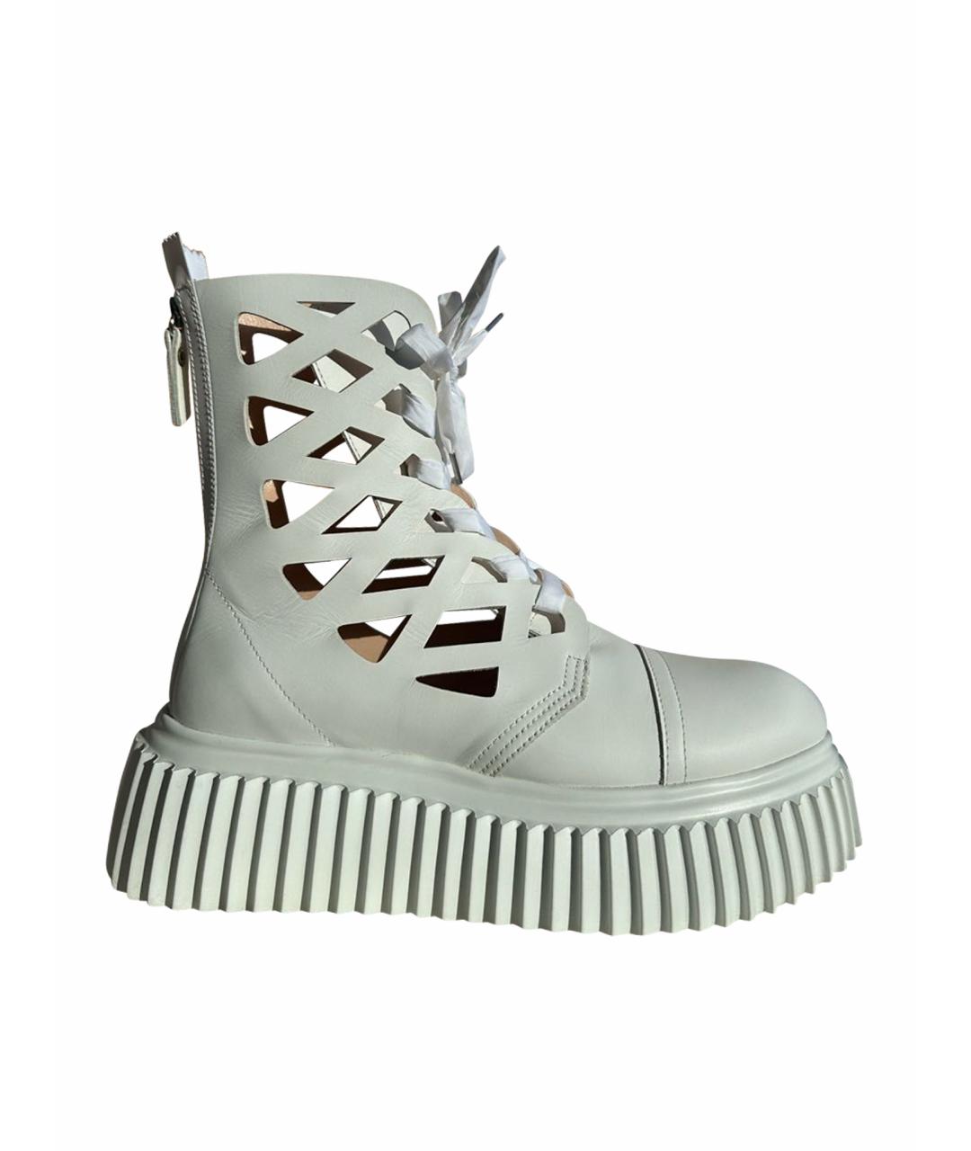 AGL Бежевые кожаные ботинки, фото 1