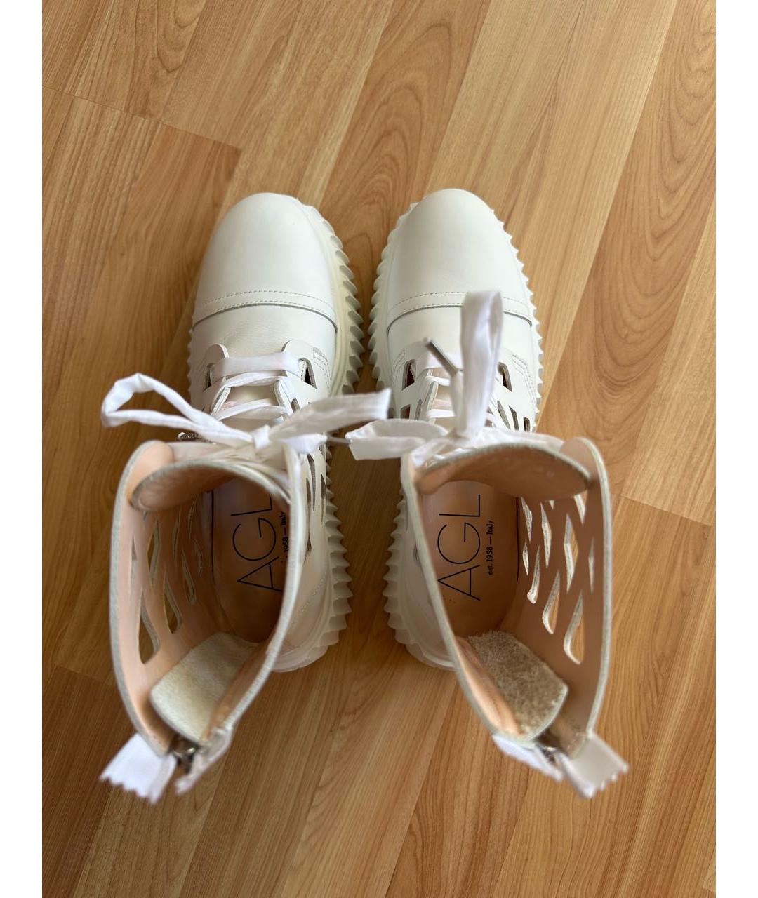 AGL Бежевые кожаные ботинки, фото 3