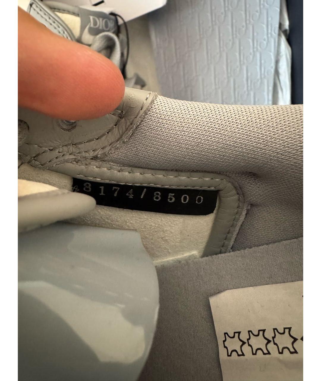 JORDAN Серые кожаные низкие кроссовки / кеды, фото 7