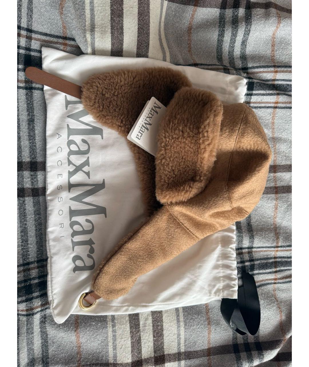 MAX MARA Коричневая шерстяная шапка, фото 7