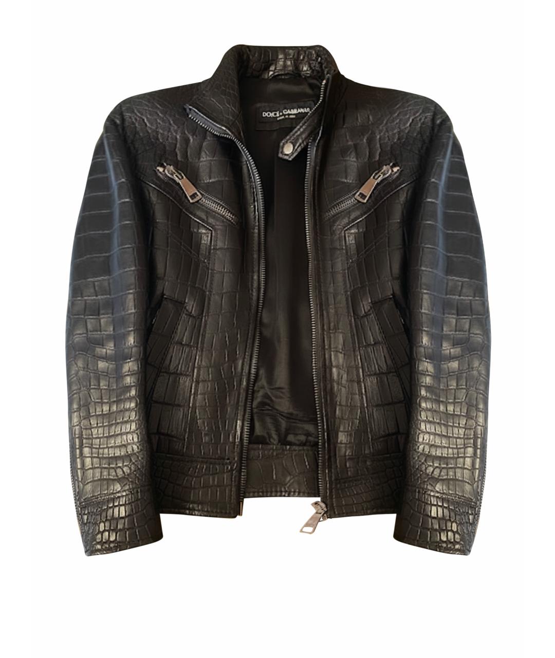 DOLCE&GABBANA Черная куртка из экзотической кожи, фото 1