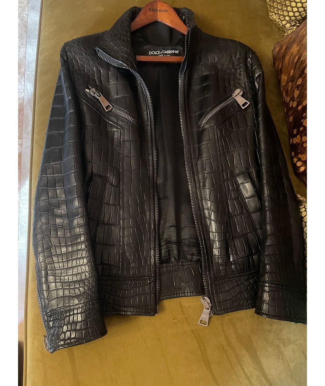 DOLCE&GABBANA Черная куртка из экзотической кожи, фото 5
