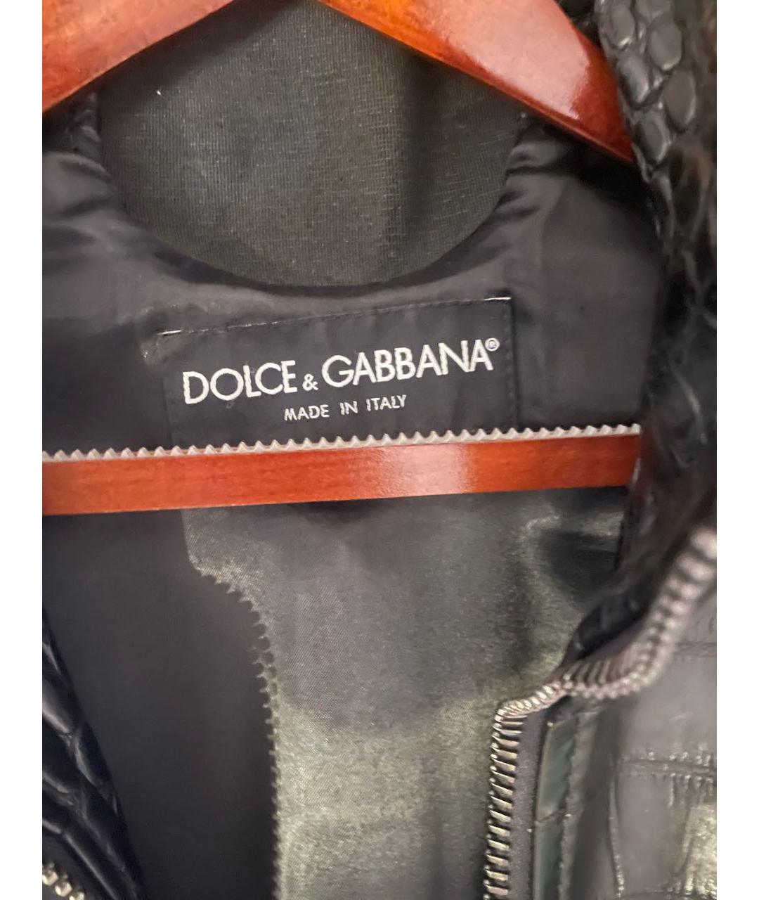 DOLCE&GABBANA Черная куртка из экзотической кожи, фото 4