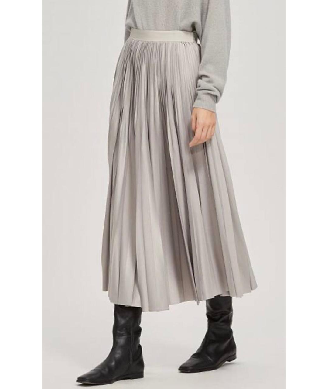 FABIANA FILIPPI Серая полиэстеровая юбка миди, фото 2