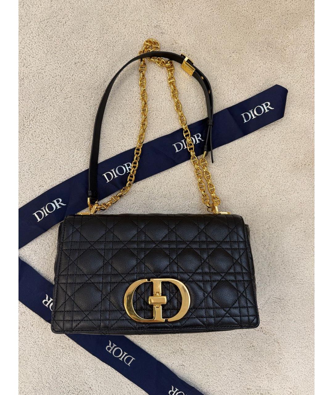 CHRISTIAN DIOR Черная кожаная сумка через плечо, фото 9