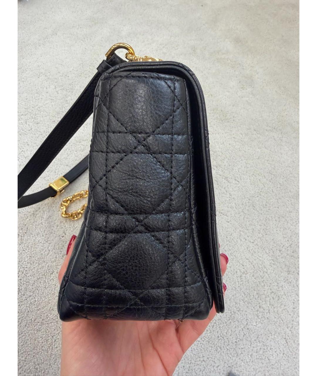 CHRISTIAN DIOR Черная кожаная сумка через плечо, фото 2