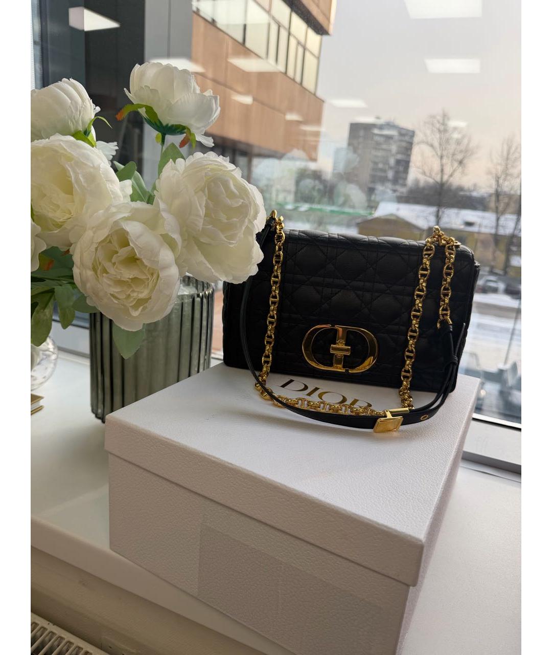 CHRISTIAN DIOR Черная кожаная сумка через плечо, фото 6