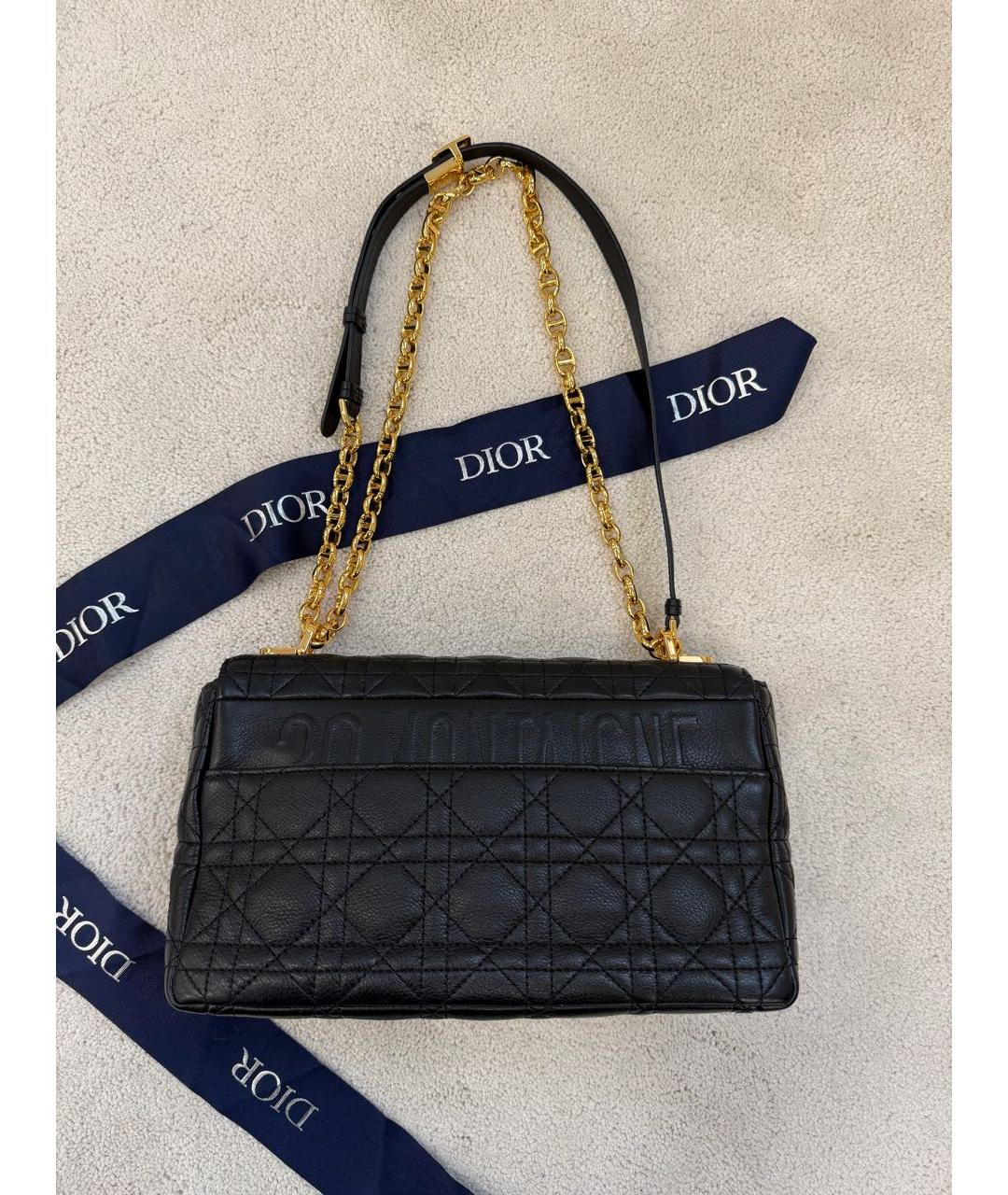 CHRISTIAN DIOR Черная кожаная сумка через плечо, фото 3