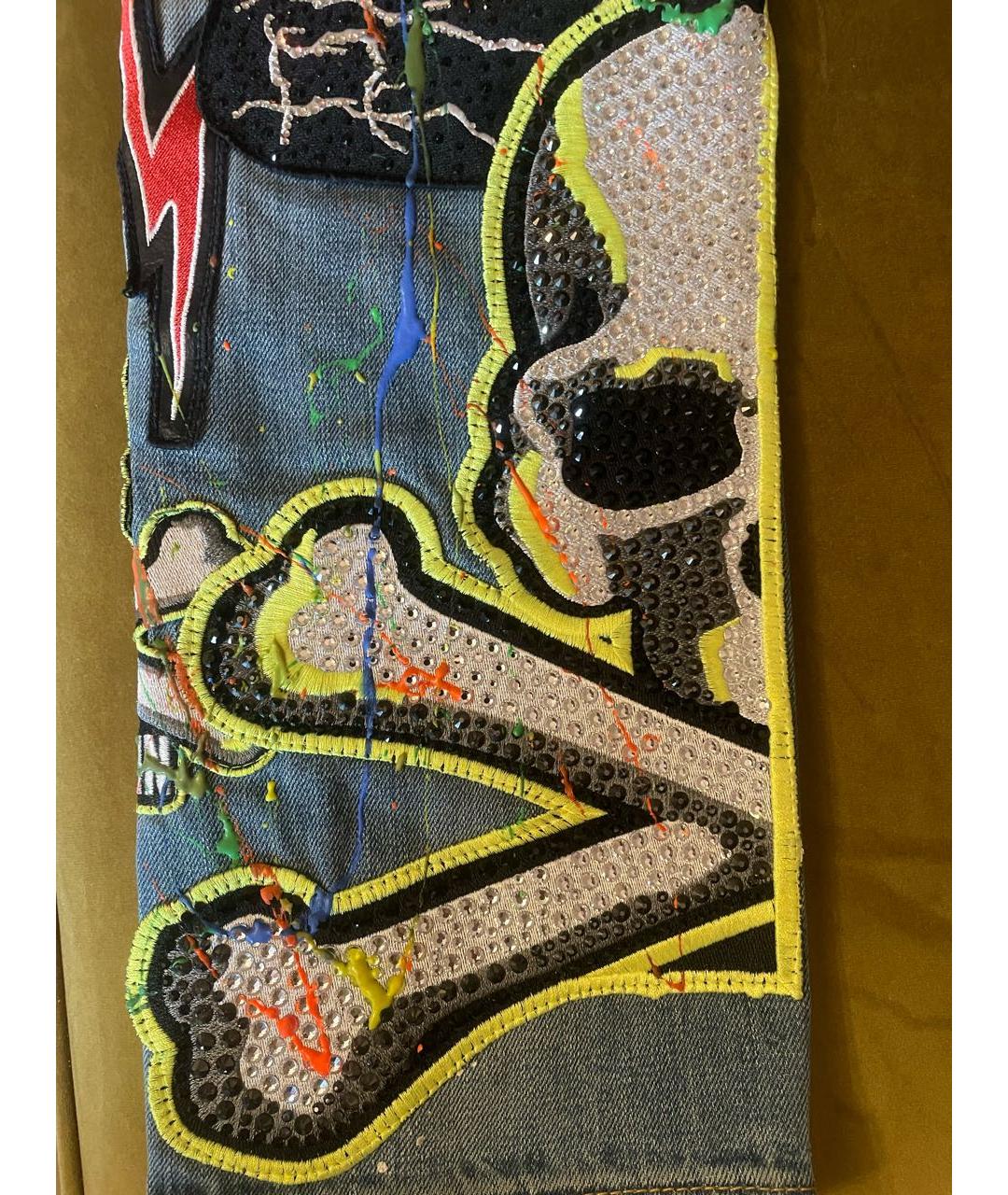 PHILIPP PLEIN Мульти хлопковые прямые джинсы, фото 4