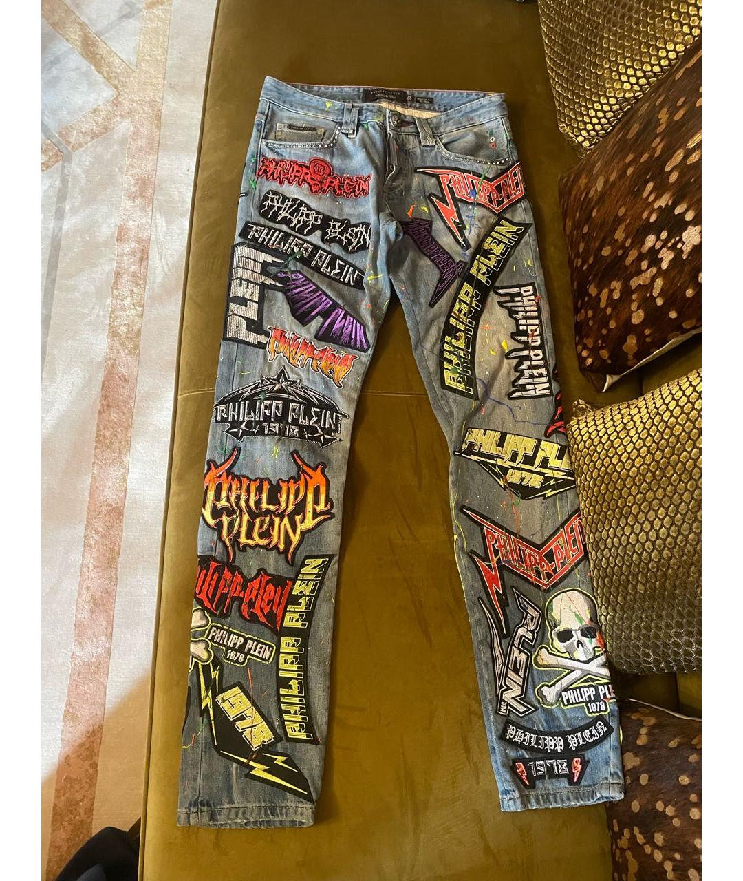 PHILIPP PLEIN Мульти хлопковые прямые джинсы, фото 5