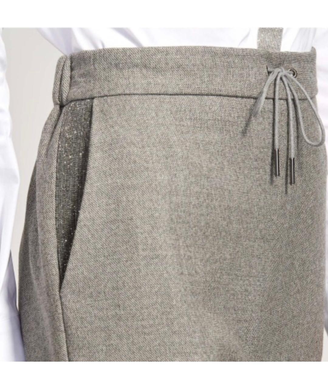 FABIANA FILIPPI Серые вискозные брюки узкие, фото 2