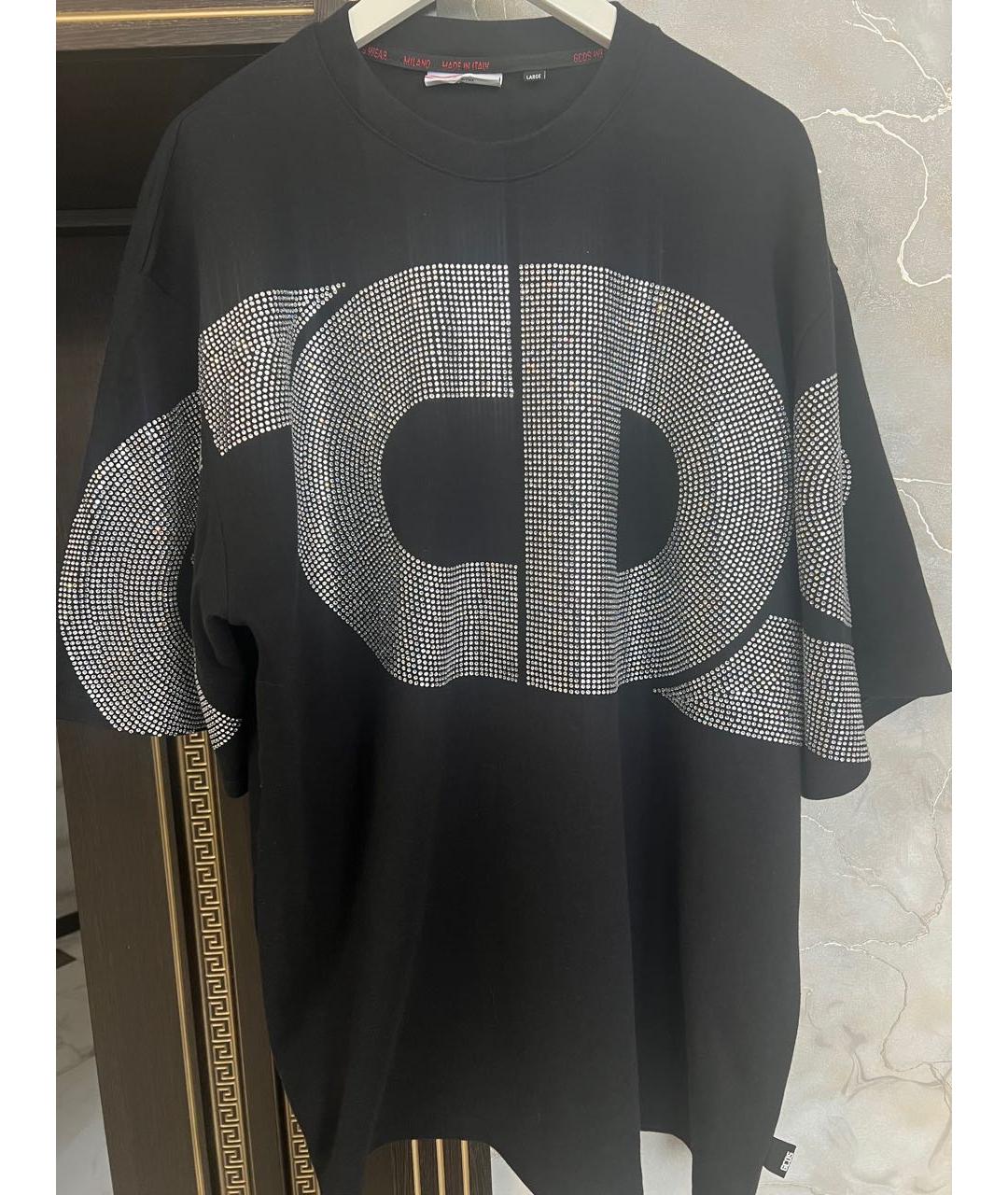 GCDS Черная хлопковая футболка, фото 7