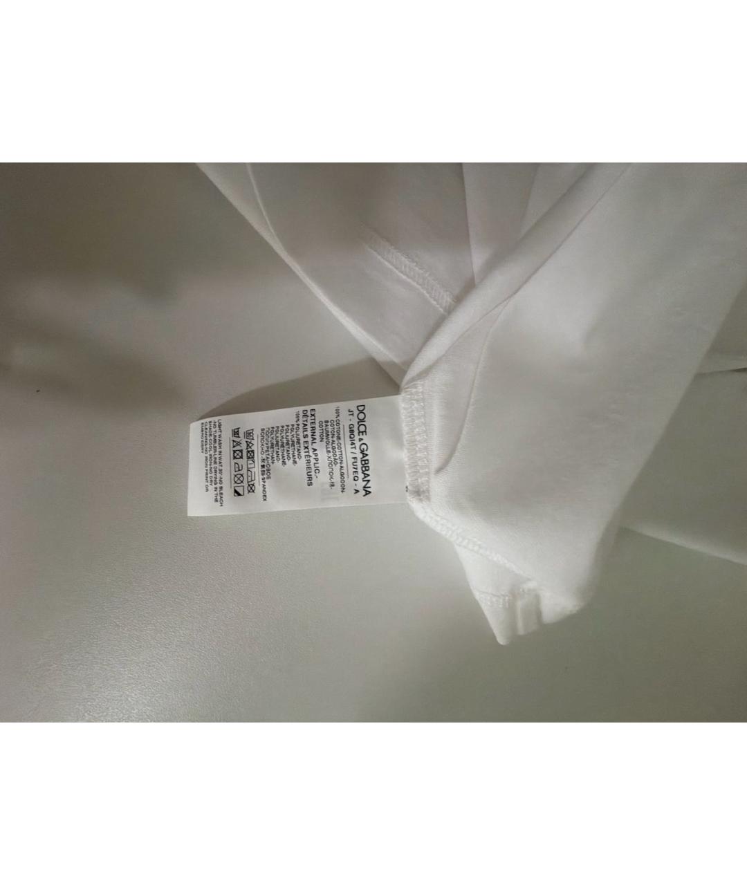 DOLCE&GABBANA Белая хлопковая футболка, фото 6