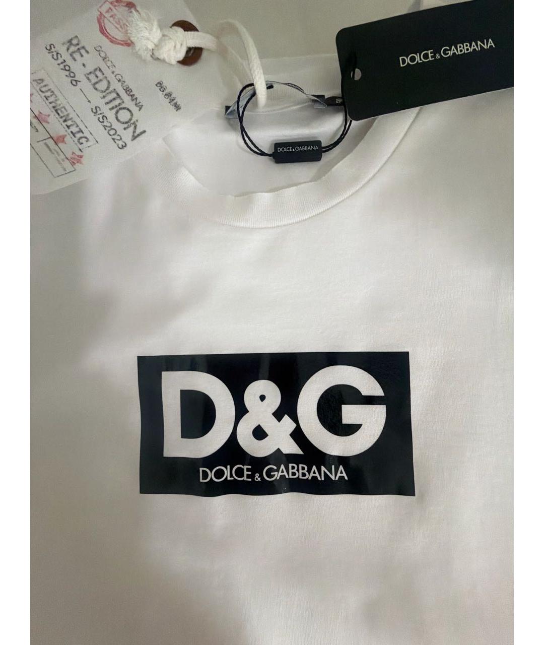 DOLCE&GABBANA Белая хлопковая футболка, фото 4