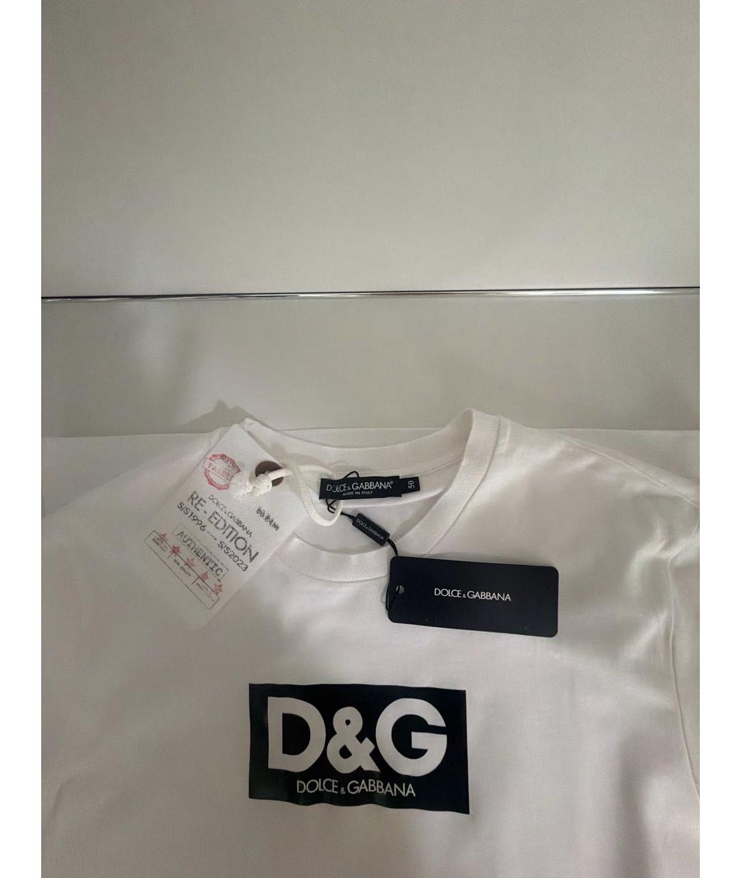 DOLCE&GABBANA Белая хлопковая футболка, фото 3