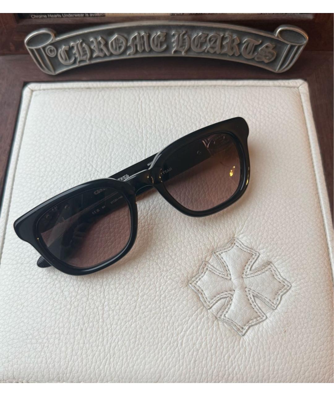 CHROME HEARTS Черные пластиковые солнцезащитные очки, фото 7