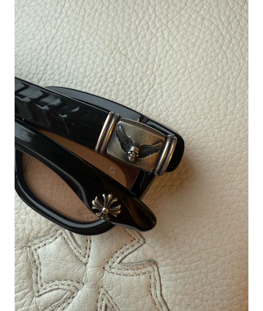 CHROME HEARTS Черные пластиковые солнцезащитные очки, фото 3