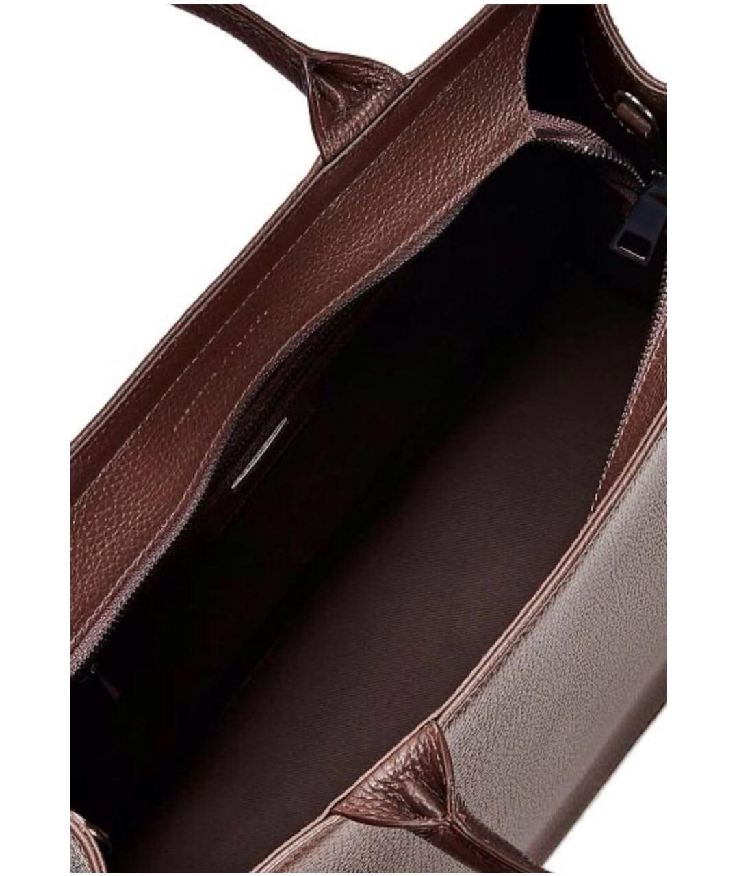 FABIANA FILIPPI Коричневая кожаная сумка тоут, фото 3