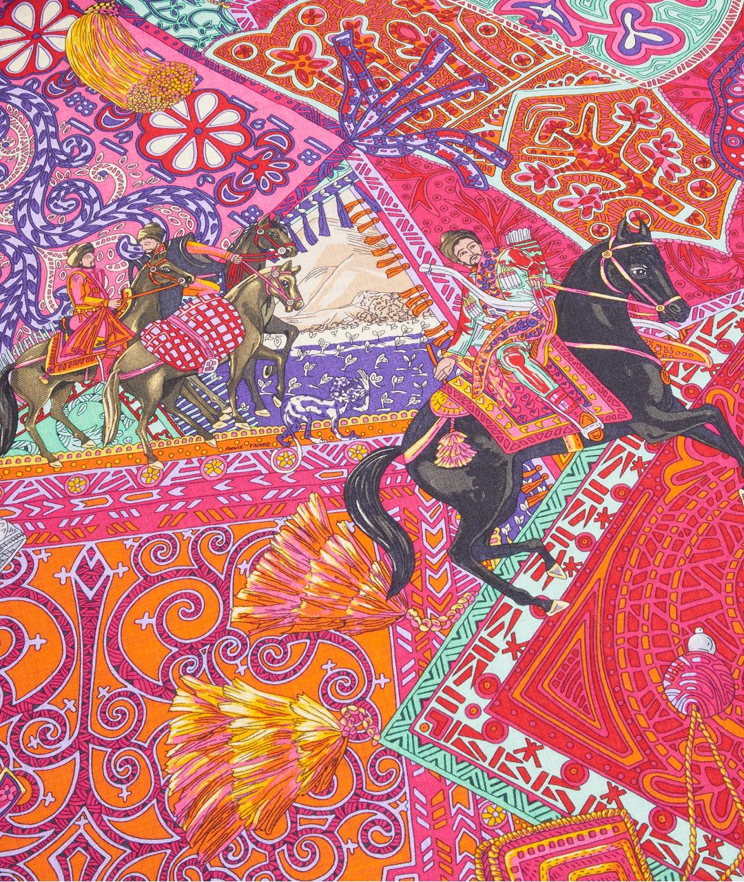 HERMES Розовый кашемировый платок, фото 5