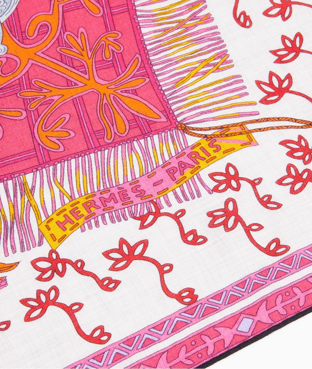 HERMES Розовый кашемировый платок, фото 7