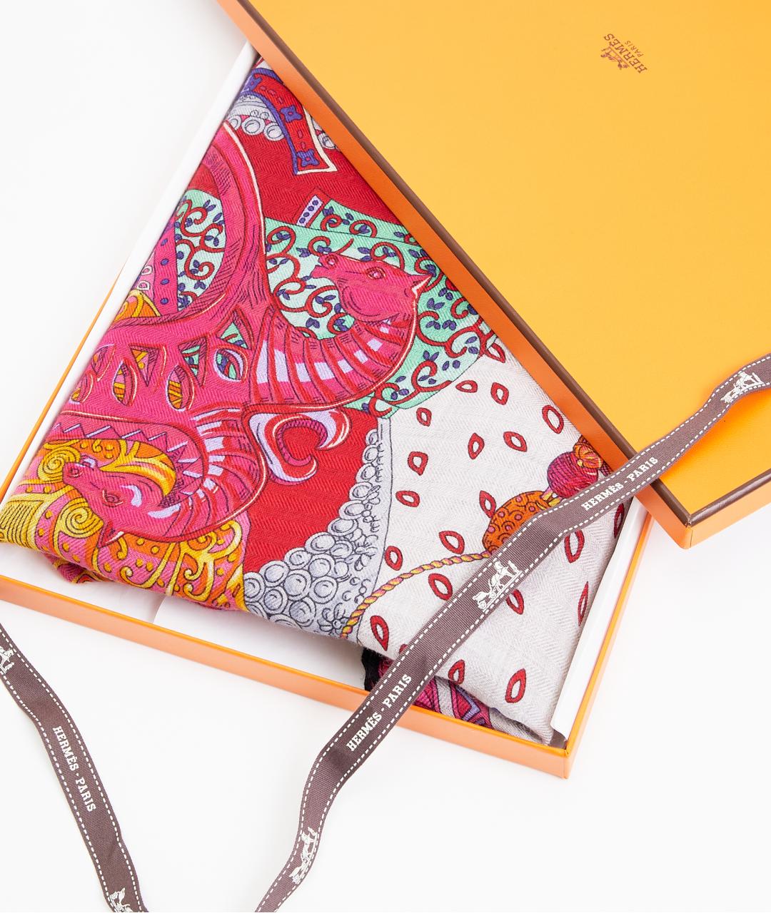 HERMES Розовый кашемировый платок, фото 8