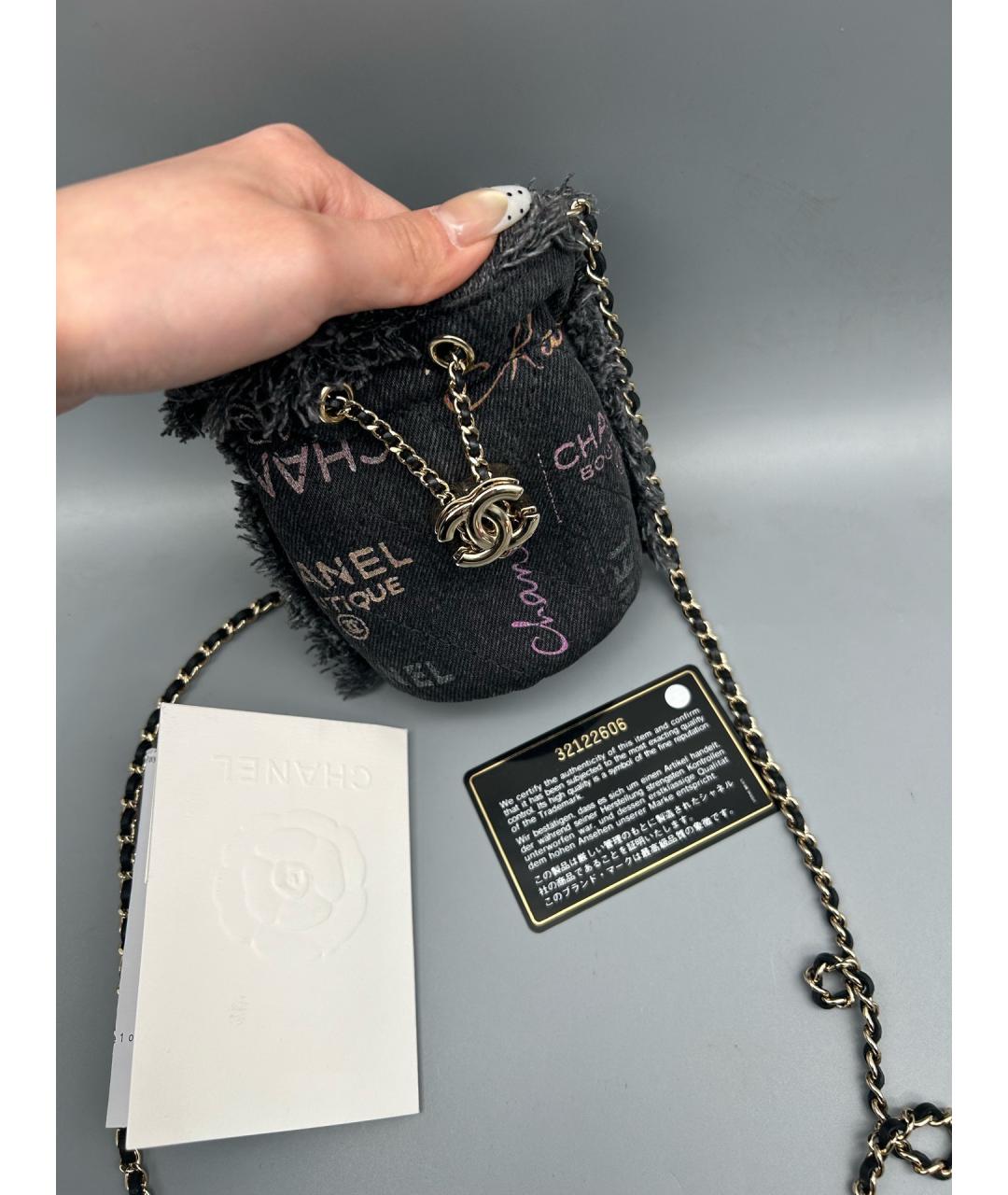 CHANEL Черная деним сумка через плечо, фото 2