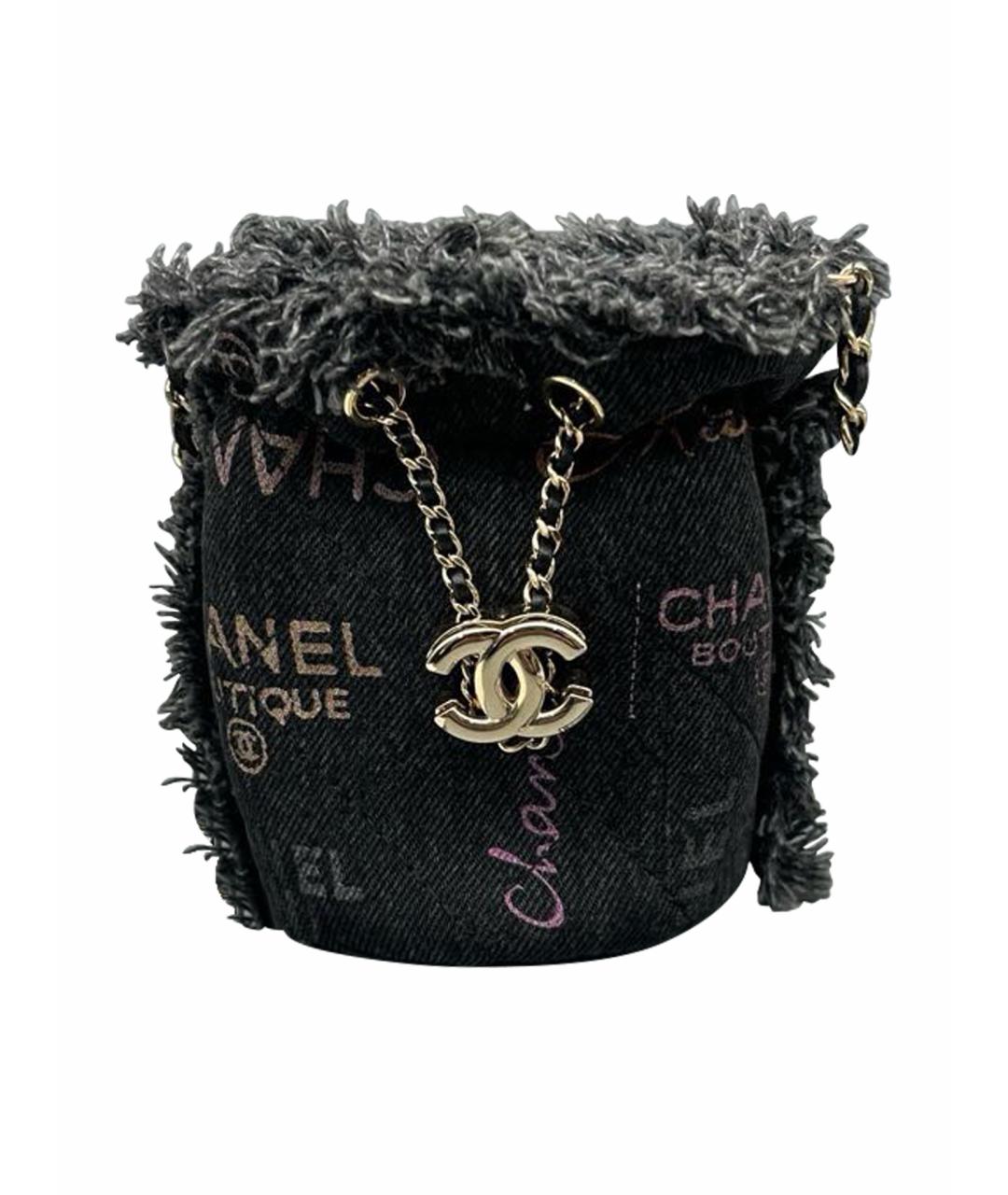 CHANEL Черная деним сумка через плечо, фото 1