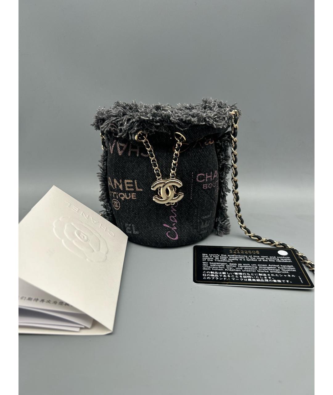 CHANEL Черная деним сумка через плечо, фото 5