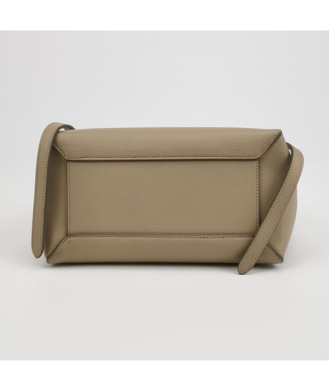 CELINE Бежевая кожаная сумка тоут, фото 5