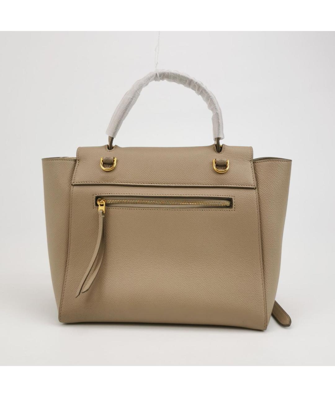 CELINE Бежевая кожаная сумка тоут, фото 4