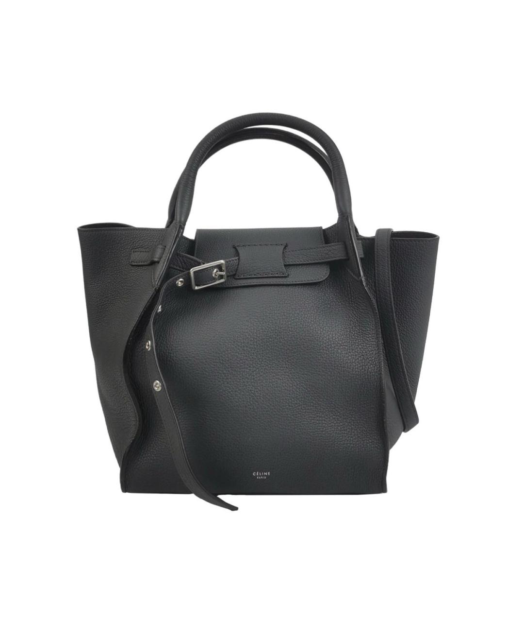CELINE Черная кожаная сумка тоут, фото 9