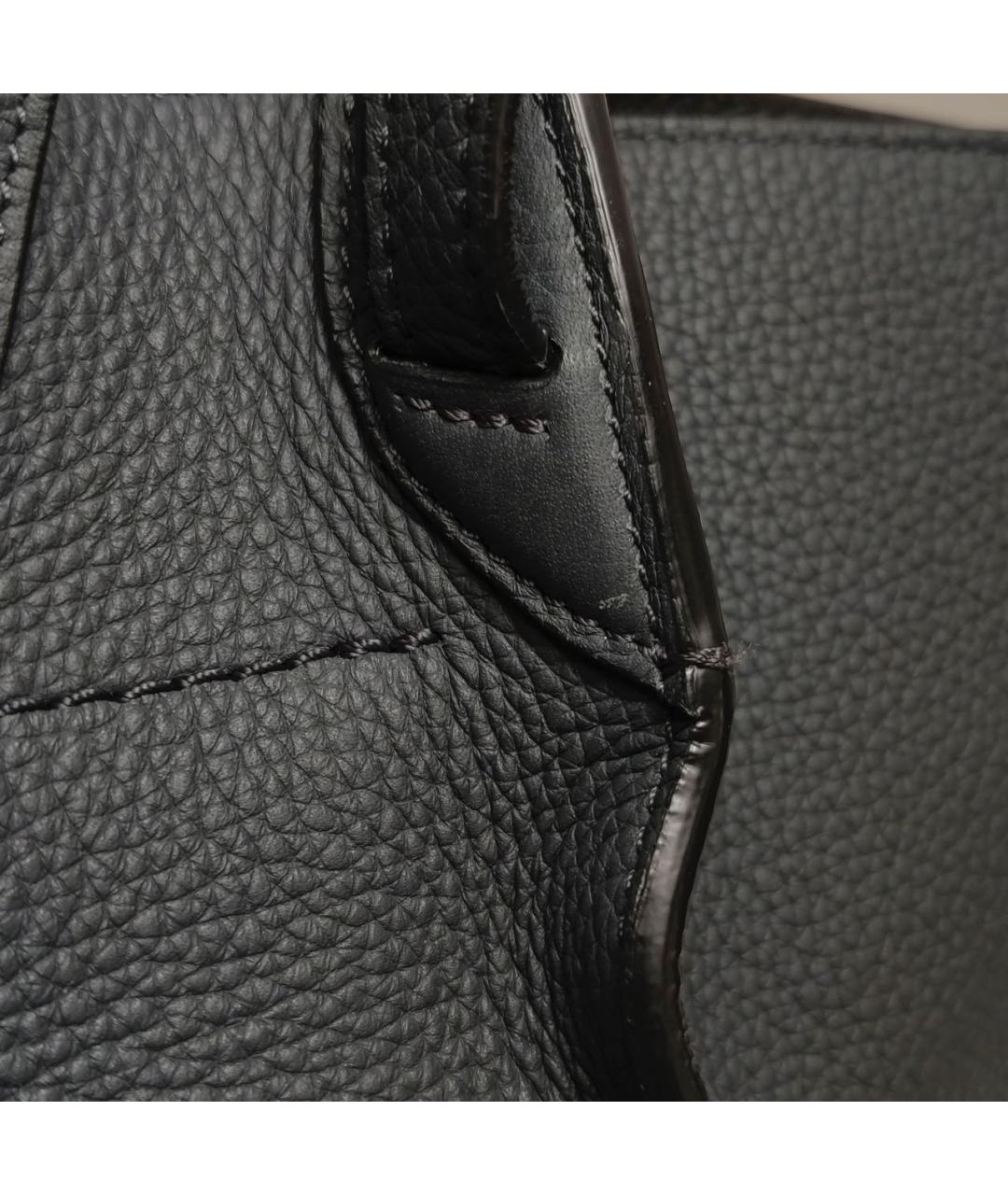 CELINE Черная кожаная сумка тоут, фото 8