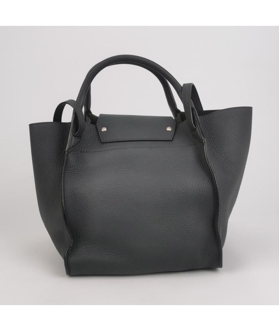 CELINE Черная кожаная сумка тоут, фото 4